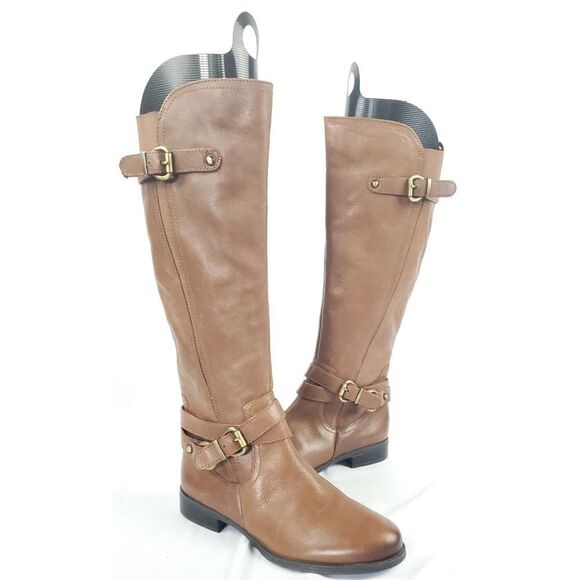 Naturalizer Brown leather low heel Boots w buckle top&ankle sz 6M inside zipper - Picture 5 of 15